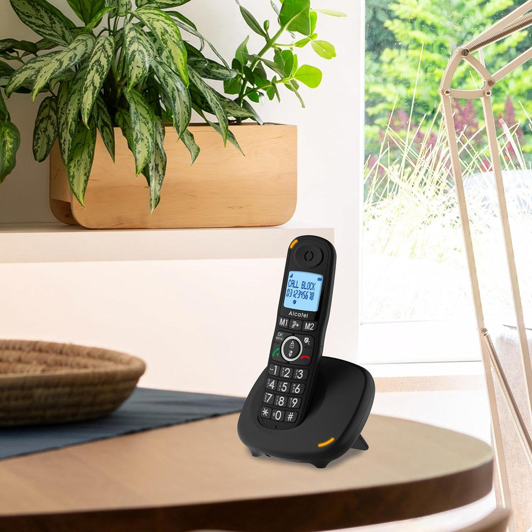 Alcatel XL595 B Schnurlostelefon mit grossen Tasten, grosses Display und Audio-Boost, Anrufsperre SO