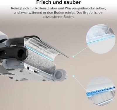 roborock flexi Lite Nass-Trocken-Sauger mit Saugleistung von 17.000 Pa, FlatReach™, Selbstreinigende