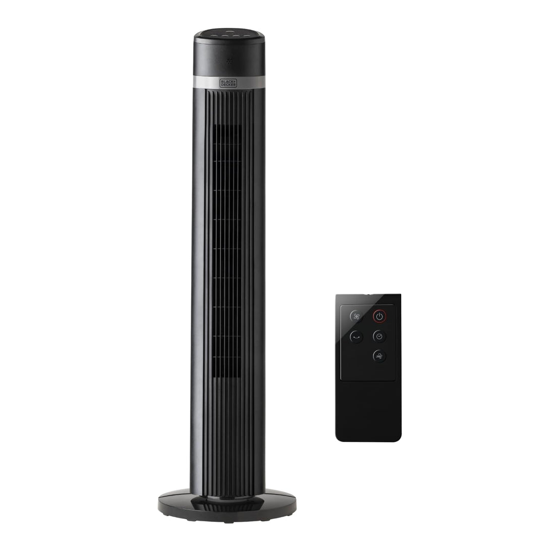 Black+Decker BXEFT50E - Turmventilator 102cm, 45W, 4 Geschwindigkeiten, schwingend, Soft-Touch-Steue