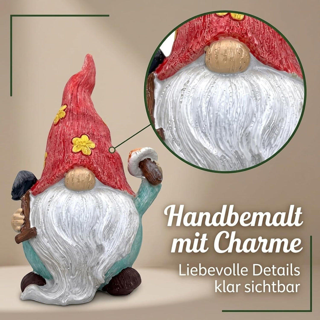 MIJOMA Gartenzwerg Gartengnom GNOME Dwarf Garten Dekoration Gartendeko Wichtel Zwerg für den Garten