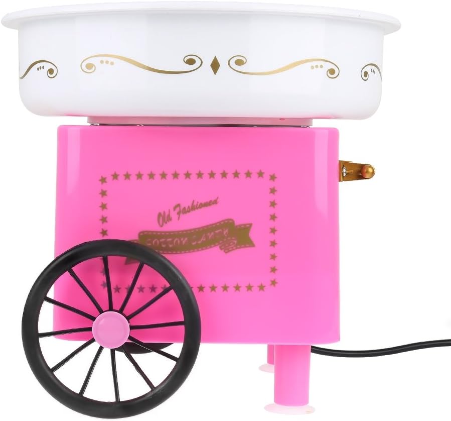 Zuckerwattemaschine für Ihr Zuhause mit 10 Zuckerwattestäbchen und Messlöffeln Retro Cotton Candy (B