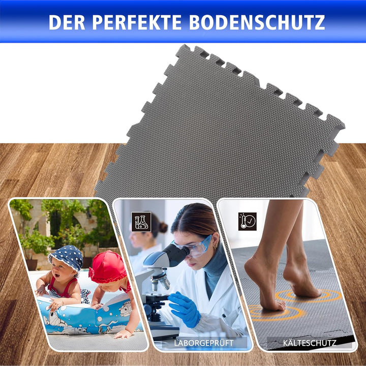 BodenMax Bodenschutzmatte Sportmatte Puzzlematte Fitnessmatte rutschfest Bodenschutz Pool Unterlegma