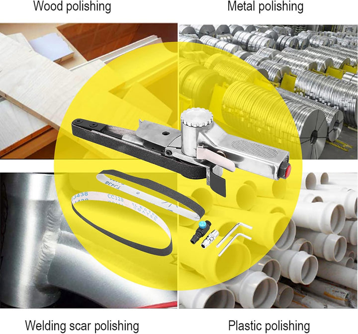 20mm Pneumatischer Bandschleifer, Luftbandschleifer Polierer Schleifmaschine Werkzeugmetall