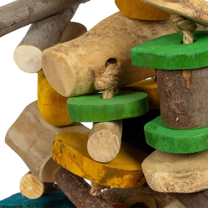 HappyBird | Riesiges Papageien Shredderspielzeug | Giant Bam Tower | 100 x 35 x 35 cm | aus Javaholz