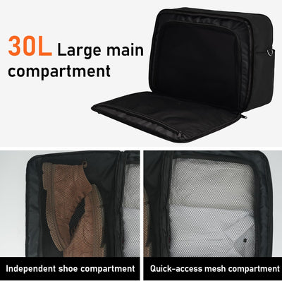 ECOHUB 30L Reisetasche Handgepäck Flugzeug, wasserfest Easyjet Handgepäck Tasche 45x36x20 mit Nassfa