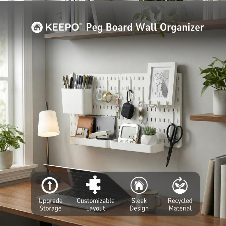 Keepo Stecktafel-Kombinationsset, Stecktafeln und Zubehör, modular zum Aufhängen für Wand-Organizer,