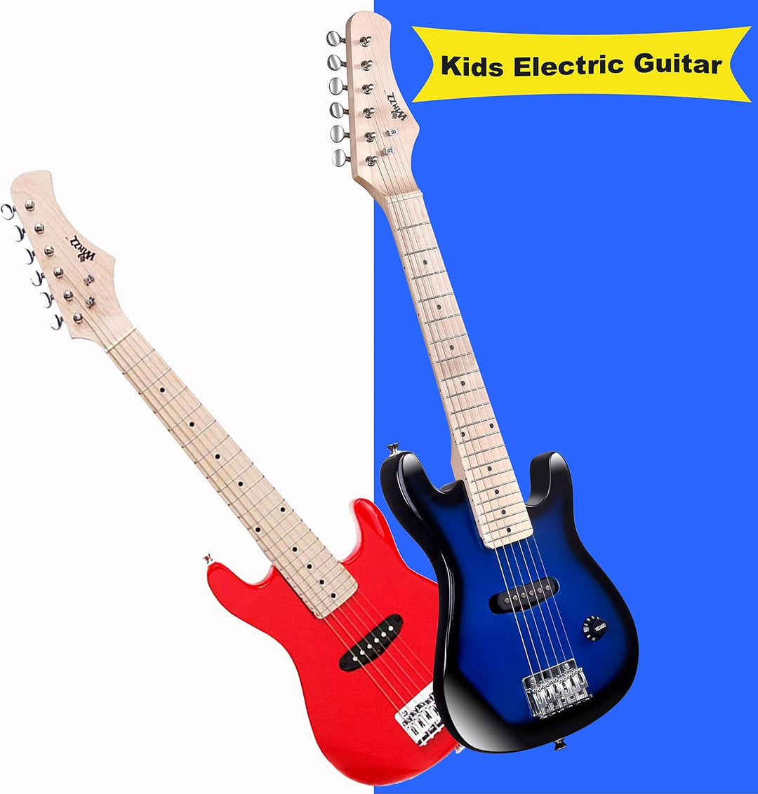 Winzz 30 Zoll Mini E-Gitarre Kinder Ahorn Griffbrett Elektrische Gitarre Anfänger Set für Kinder mit