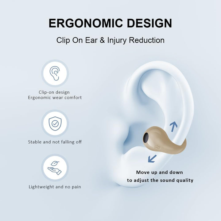 SLuB Knochenschall Kopfhörer, Open Ear Kopfhörer Bluetooth, Ohrclip-Sportkopfhörer, Bluetooth 5.4, H