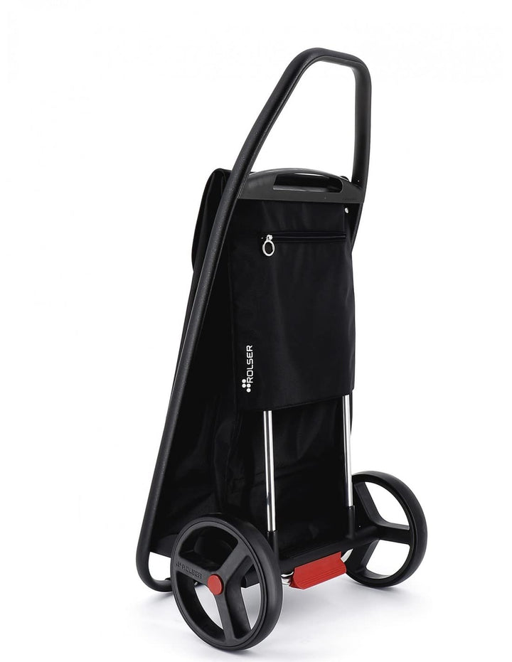 Einkaufstrolley Rolser COM MF Black Tube 2 grosse Räder - Schwarz, Schwarz