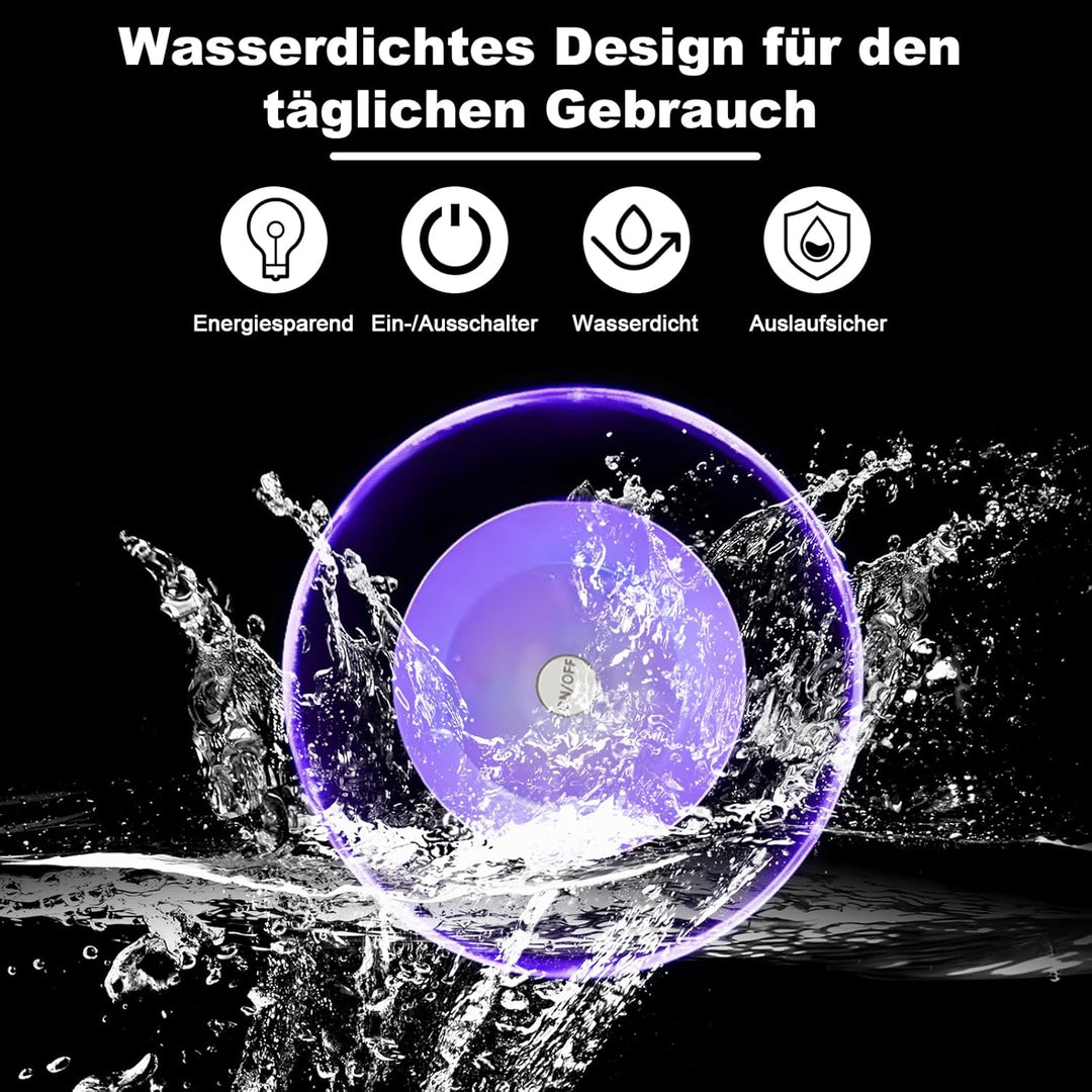 8 Stück LED Untersetzer,Bunt LED Untersetzer mit 7 Lichtmodi,acryl Rund wasserdichtes Leuchtunterset