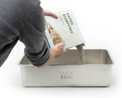 LucyBalu® STEELOO Edelstahl Katzenklo geruchsfrei | XXL-Katzentoilette aus Edelstahl | offenes Katze