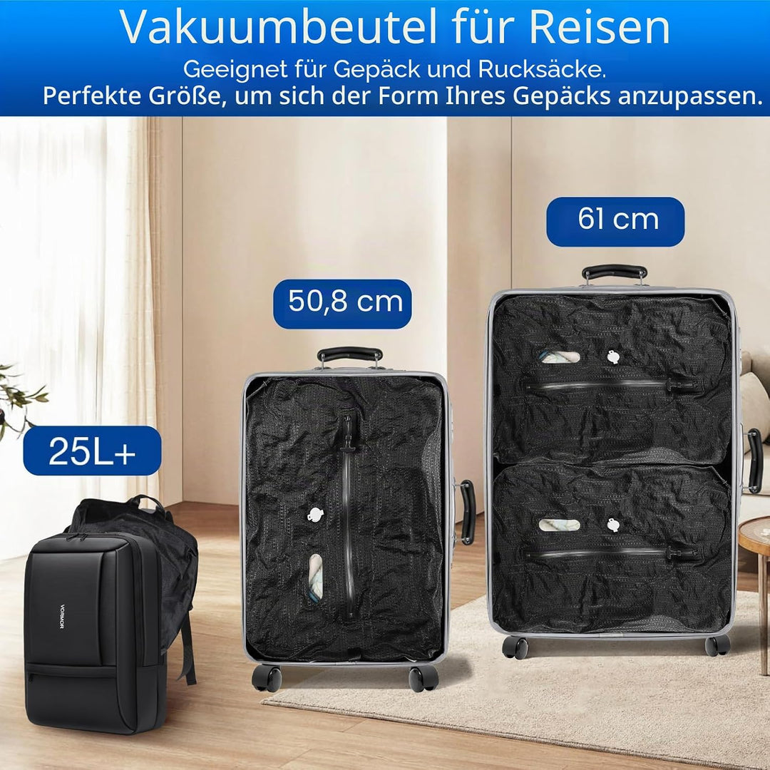 Vakuumbeutel für Kleidung Reise, Reise Vakuumbeutel mit Pumpe Kabelloser, Vacuum Bags for Clothing T