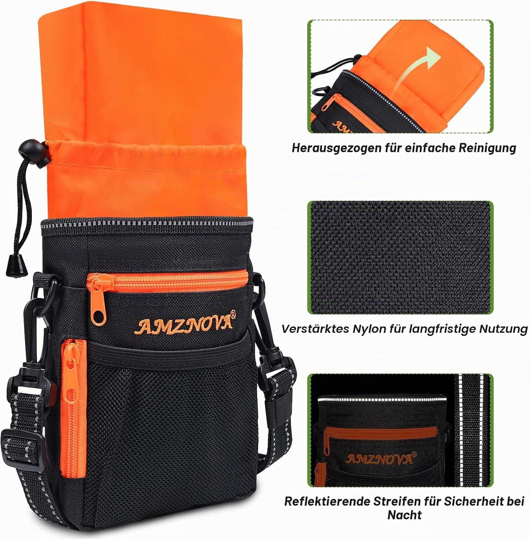 AMZNOVA Futterbeutel Hund Treatkit Leckerlitasche für Hunde, Leckerli Tasche für Hundetraining, Gass