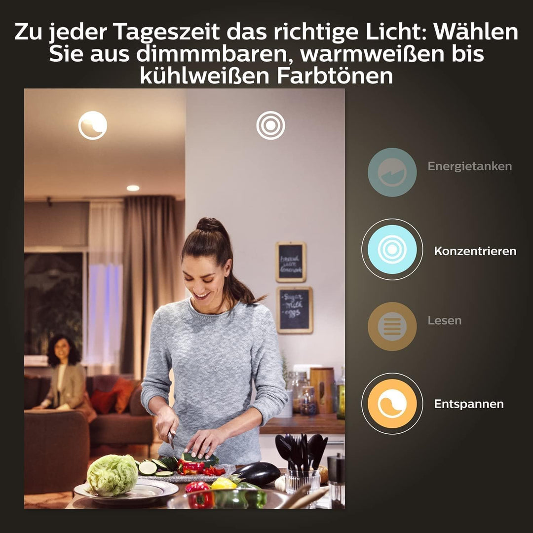 Philips Hue White & Color Ambiance E27 LED Leuchten 4-er Pack, dimmbare LED Lampen für das Hue Licht