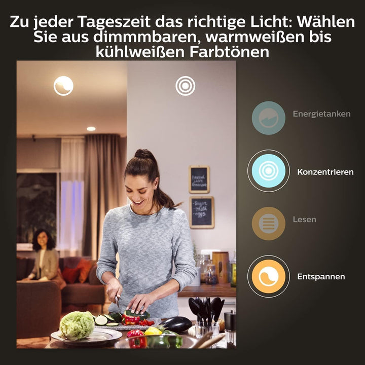 Philips Hue White & Color Ambiance E27 LED Leuchten 4-er Pack, dimmbare LED Lampen für das Hue Licht