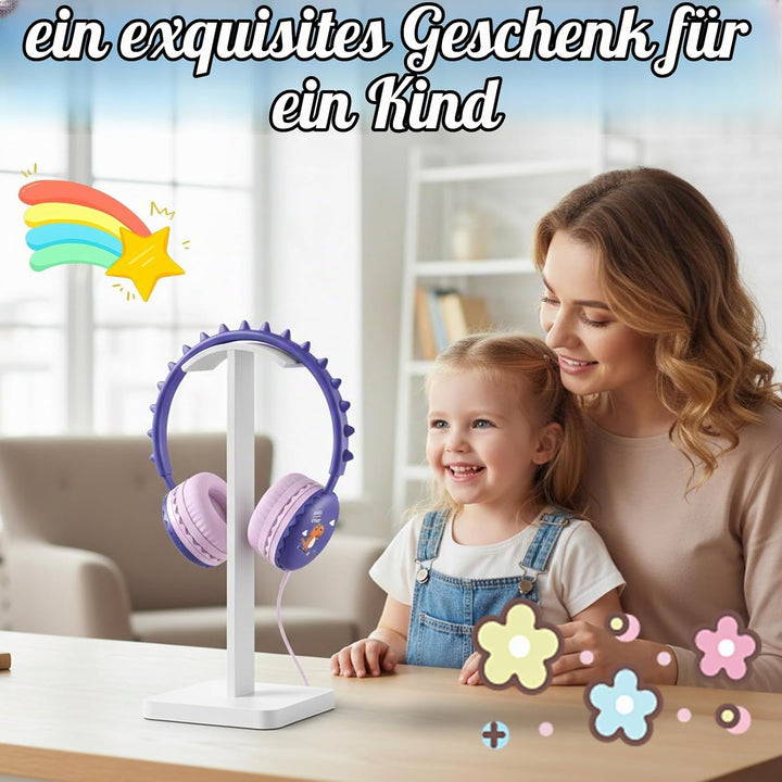Katzenohr Kopfhörer Kindergeburtstag Geschenke Kind LED Katzenohren Einhorn Bluetooth Kabellose Over