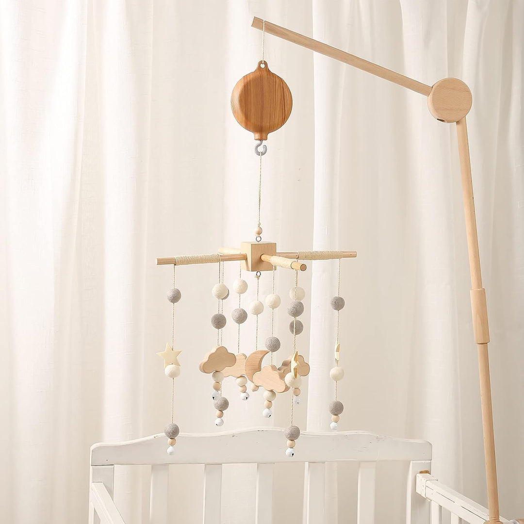 Let's Make Mobile Baby mit Musik Spieluhr für Bett - Mobile Motor Babybettwäsche mit Rotierender Hol