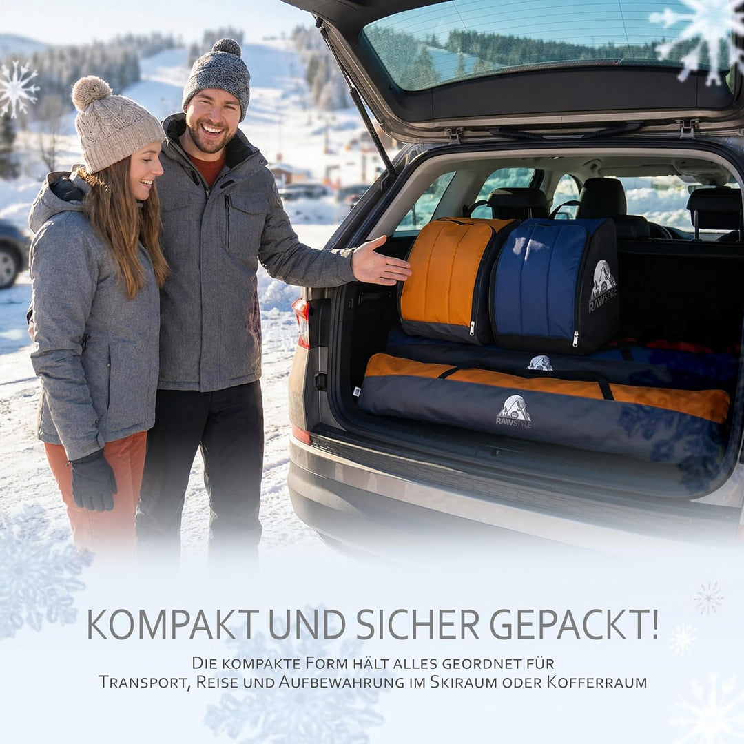 Rawstyle Skitasche Ski-Schuh-Tasche Set SKI-Tasche 160cm oder 180cm wasserdicht Ski Bag Ski Cover Wi