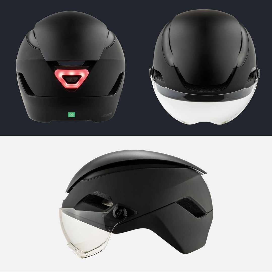 ALPINA ALTONA - Extrem Leichter, Beleuchteter & Belüfteter Fahrradhelm Mit Hochwertigem Visier Für E