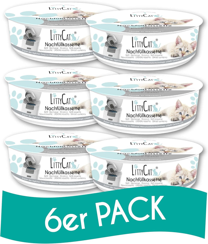 Littycat Nachfüllkassetten Katzenstreuentsorgungseimer - 6er Pack (6er