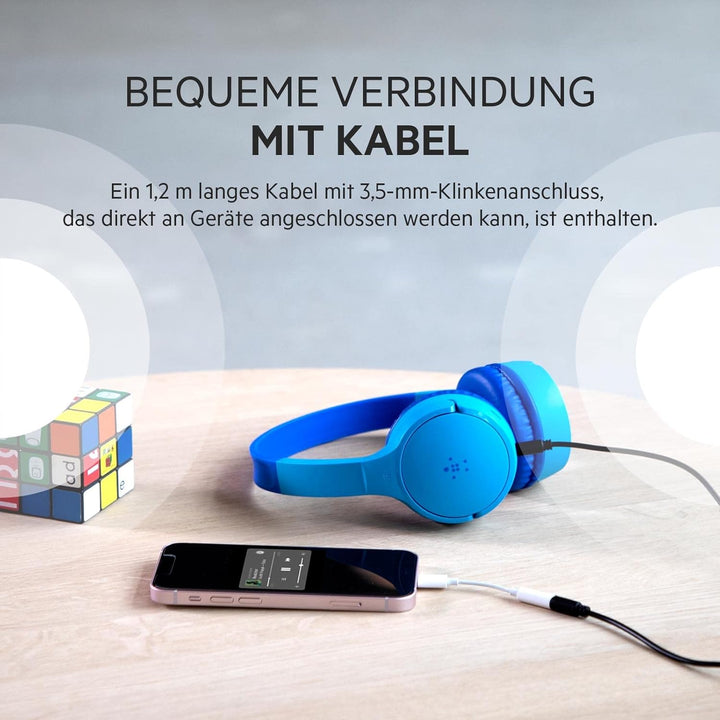 Belkin SoundForm Mini drahtloser Kinder-On-Ear-Kopfhörer mit integriertem Mikrofon zum Online-Lernen
