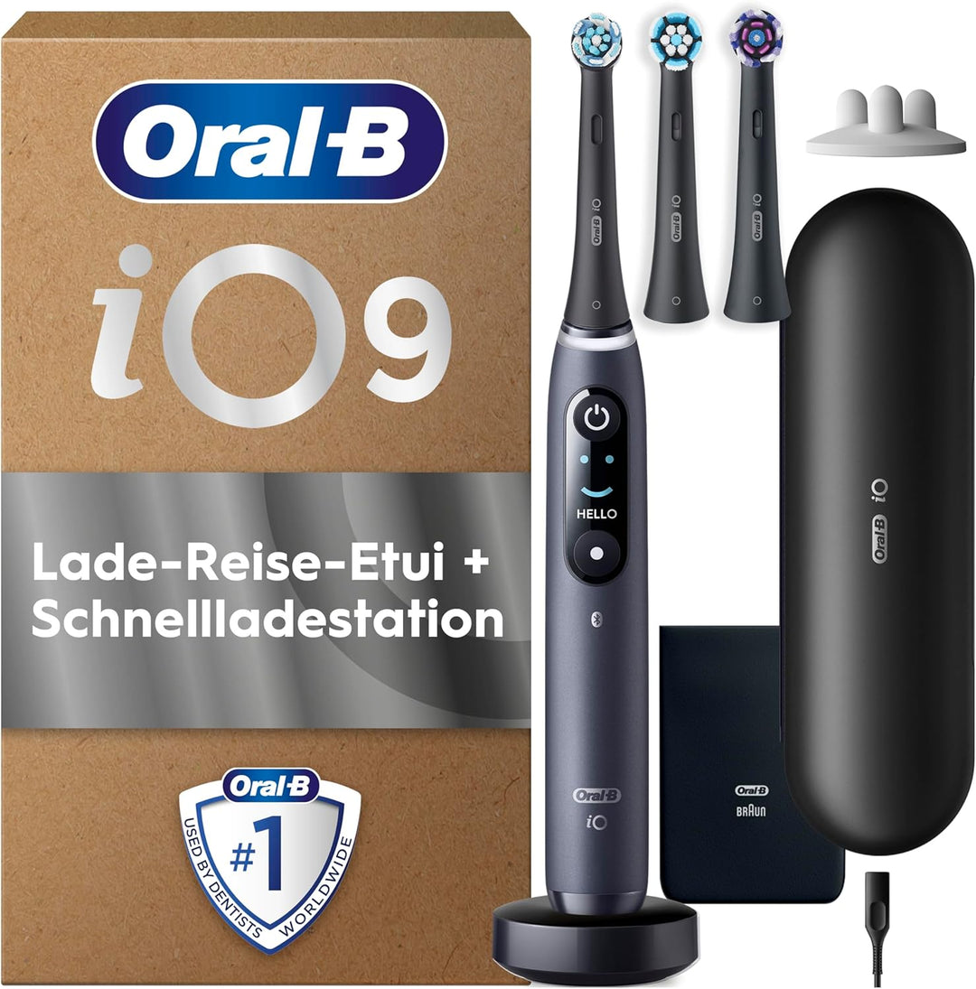 Oral-B iO Series 9 Plus Edition Elektrische Zahnbürste/Electric Toothbrush, PLUS 3 Aufsteckbürsten,