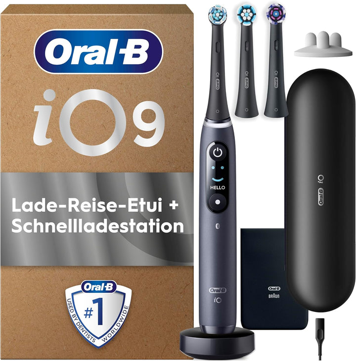 Oral-B iO Series 9 Plus Edition Elektrische Zahnbürste/Electric Toothbrush, PLUS 3 Aufsteckbürsten,