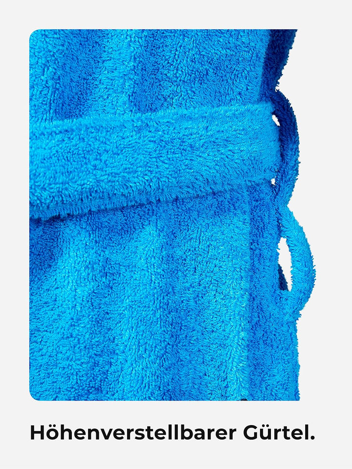 Sowel® Bademantel Damen und Herren, 100% Bio-Baumwolle, Extra Lang mit Kapuze, Morgenmantel, Flausch
