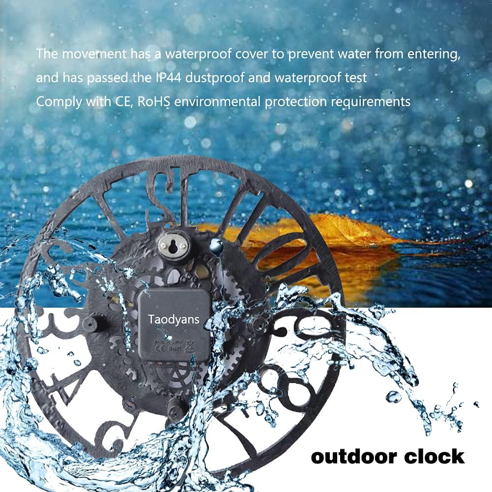 Outdoor Wanduhr 30 cm Garten Uhren Wasserdicht Aussenbereich Wanduhr Vintage Küche Wohnzimmer Indust