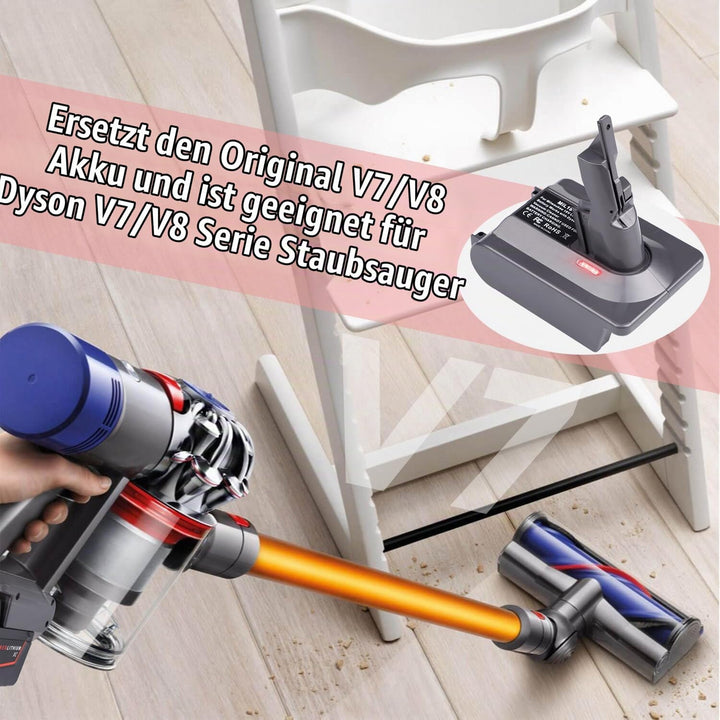 2-in-1-Adapter für Einhell 18V Lithium-Akku Convert to für Dyson V7/8 Handstaubsauger Akku Kompatibe