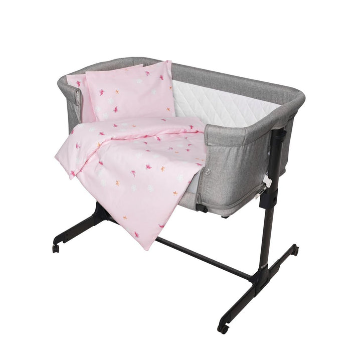 Lorelli Babybettwäsche-Set Eva 5-tlg Decke 75 x 75 cm, Kissen 29 x 42 cm, Bezüge pink, Pink