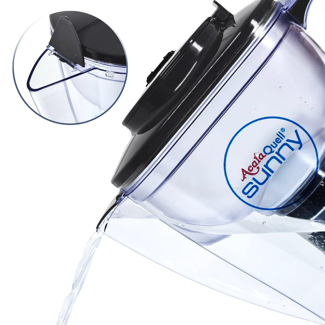 Wasserfilter AcalaQuell Sunny | Anthrazit | Kannenfilter - mit extra gutem Griff | Höchste Filterlei