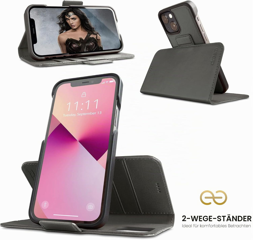 Dreem Fibonacci iPhone 13 Mini Brieftaschen-Etui / 2-in-1 stossfestes Etui und abnehmbares Folio aus