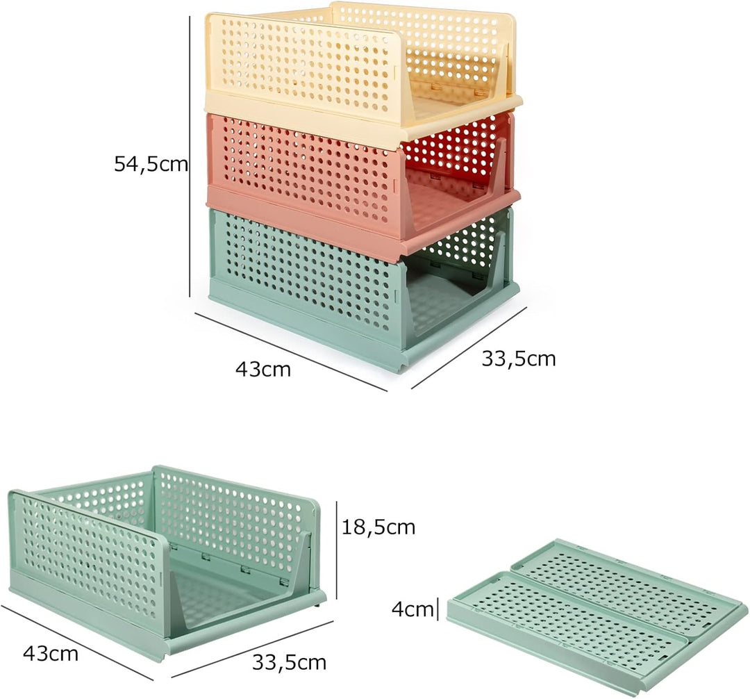 GREELUE Schrank Organizer Kleiderschrank 3 Stück, Faltbare Aufbewahrungsbox, Ordnungssystem für Schu