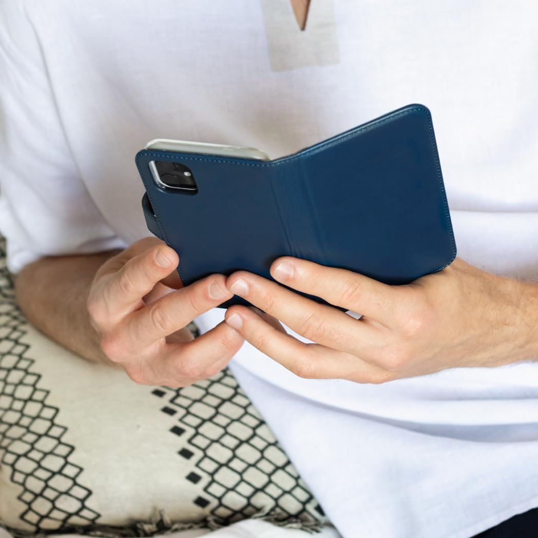 SELENCIA Bookcase Hülle kompatibel mit iPhone 12 Pro Max – Era Leder Handytasche Side Flip Case – Ha