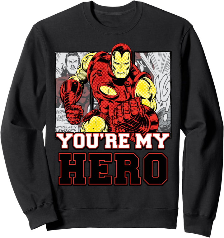 Marvel Avengers Iron Man You're My Hero Comic Panels Sweatshirt