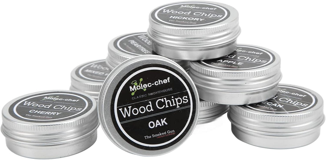 8PCS Räucherholzspäne, Extra feine Holzspäne für Cocktail Smoker mit Handgriff, Whiskey Smoker Kit f