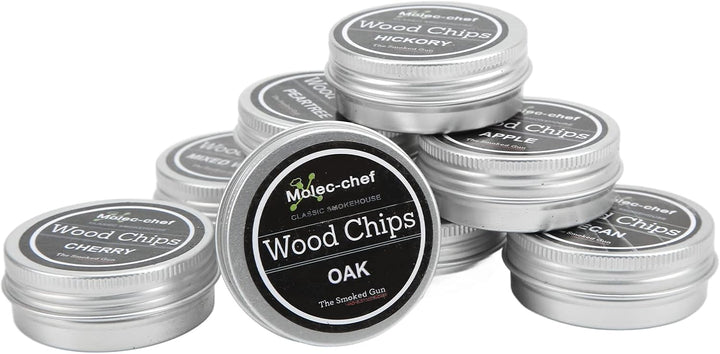 8PCS Räucherholzspäne, Extra feine Holzspäne für Cocktail Smoker mit Handgriff, Whiskey Smoker Kit f