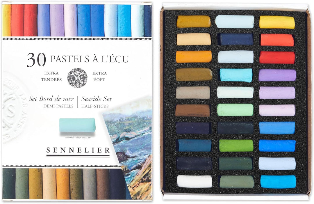 Savoir Faire Extra weicher Halbstäbchen Pastell-Set, Holz Glas Metall, Mehrfarbig, 30 Stück (1er Pac