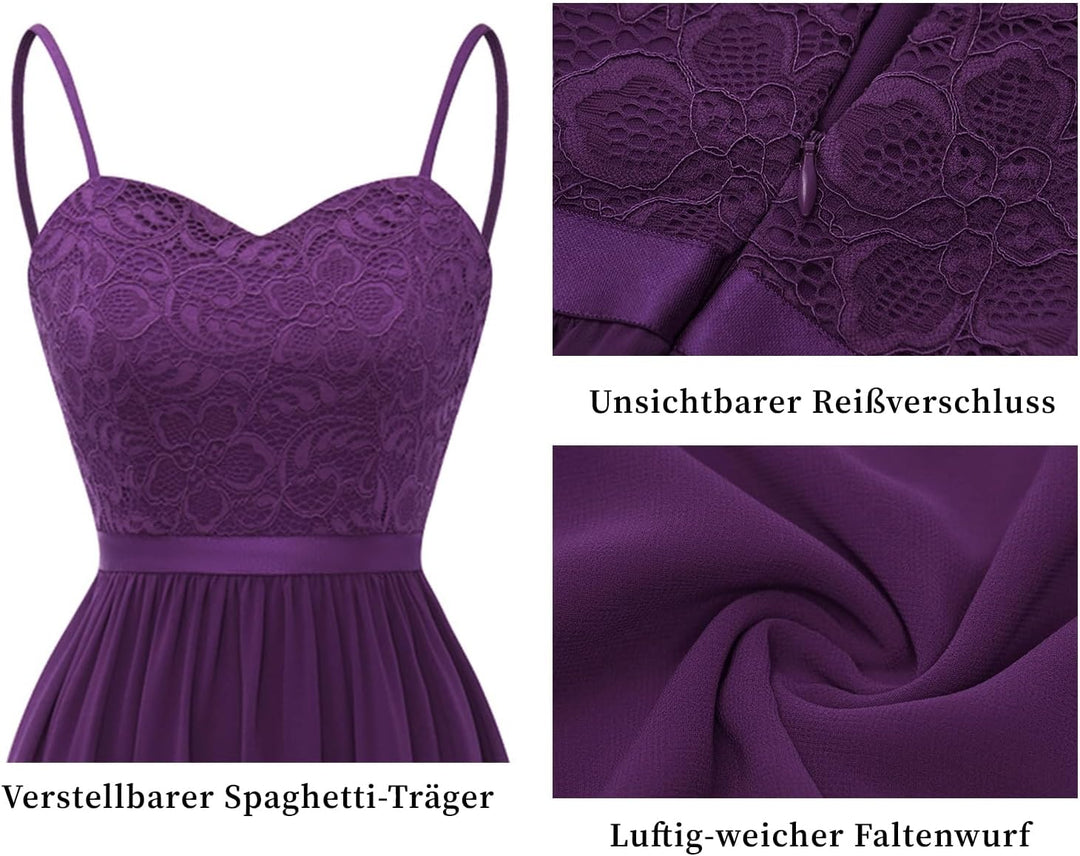 DRESSTELLS Abendkleider Elegant für Hochzeit Festlich Ballkleid Damen Lang Brautkleid Standesamt Bra