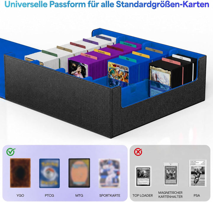 Kartenaufbewahrungsbox für Trading Cards, 2400+ MTG Commander Deck Box mit 24pcs bunten Teilern, Kar