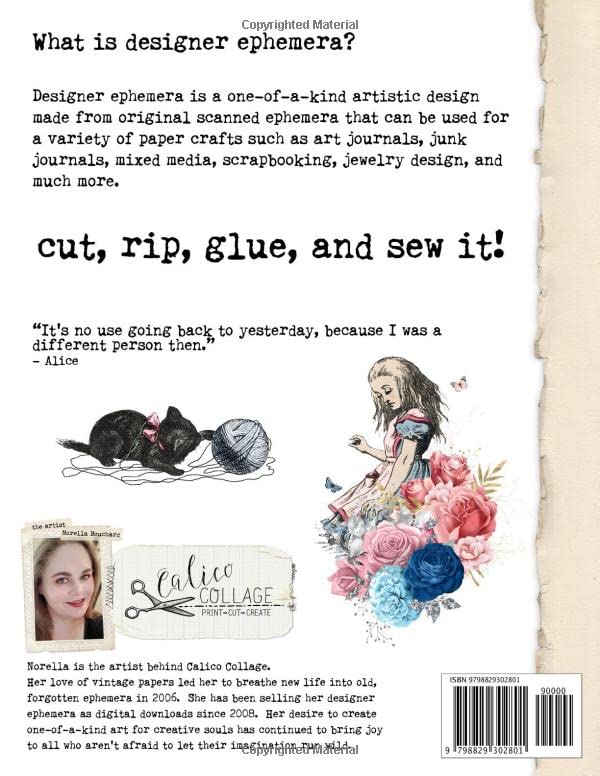 Cut & Create Shabby Alice Ephemera Book: Designer Ephemera for Junk Journals, Art Journals & Other P