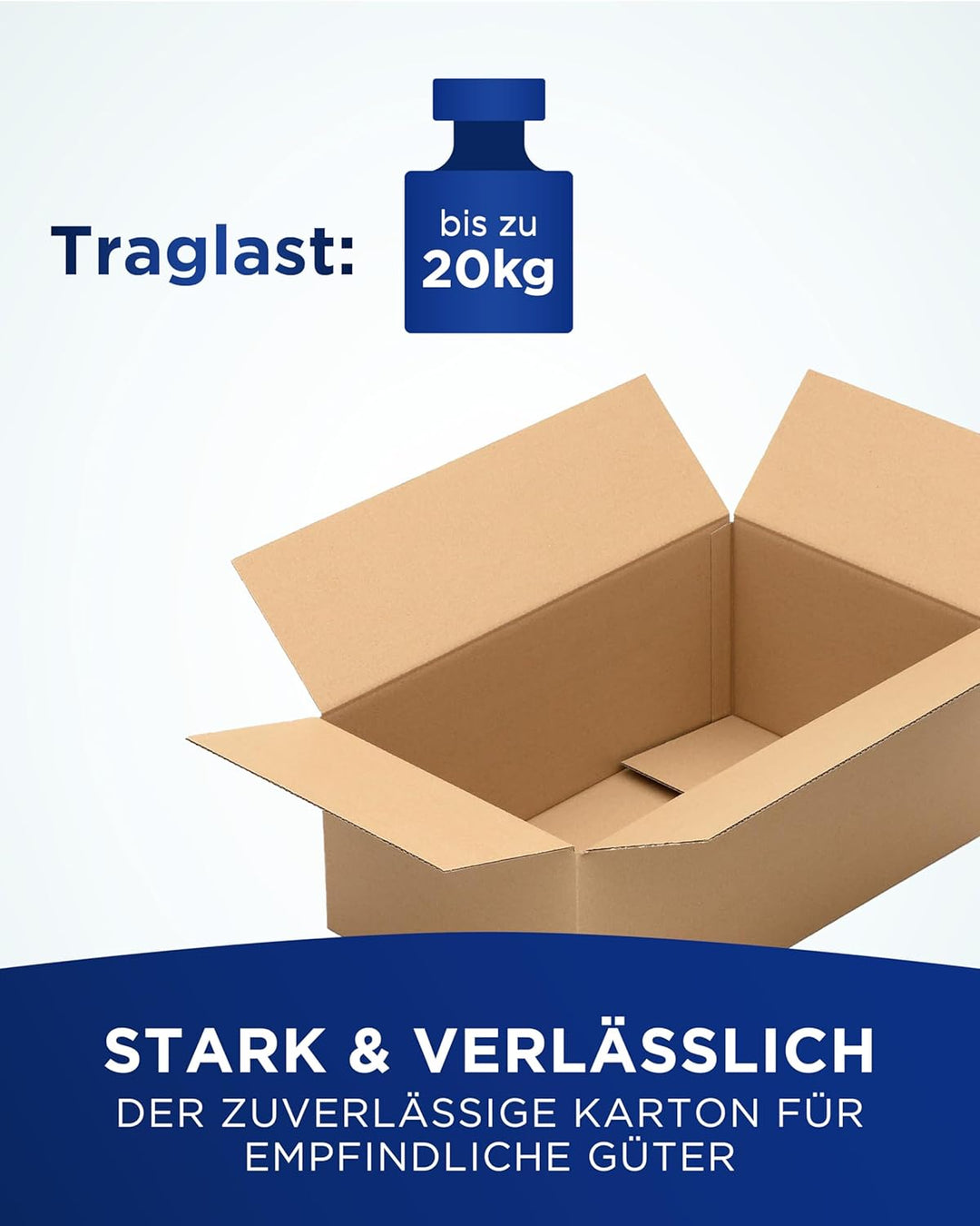 KK Verpackungen Versandkartons 500 x 300 x 200 mm Braun 1-wellig (Aussenmass 505 x 305 x 210 mm) | 1