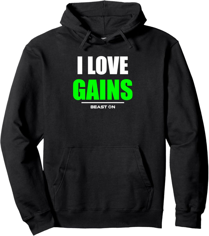 I love gains Gym Fitness Workout Bodybuilding Gains Grün Pullover Hoodie