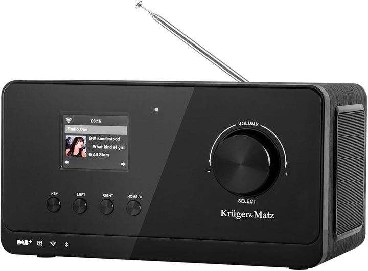 Krüger&Matz KM0816 Internetradio mit Wetterstation, Alarm, RDS, Bluetooth FM/DAB+ / Internet Schwarz