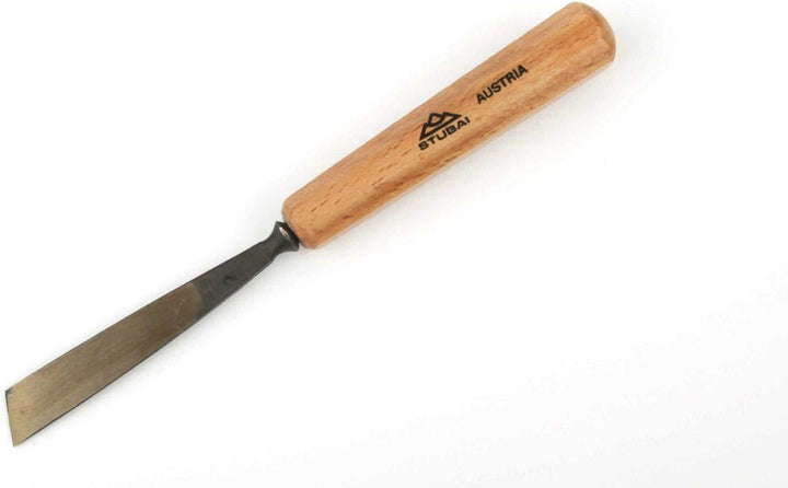 STUBAI Stemmeisen Stechbeitel Serie 52 - Form 2 | Gerades Balleisen, schräg - 3 mm, mit Holzgriff, f
