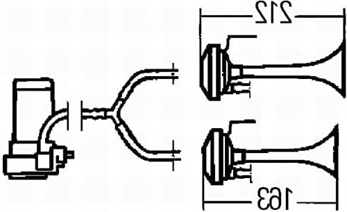 HELLA - Fanfare - 24V - 118dB(A) - Frequenzbereich: 780/840Hz - Fanfare Zweiklang - elektrisch-pneum