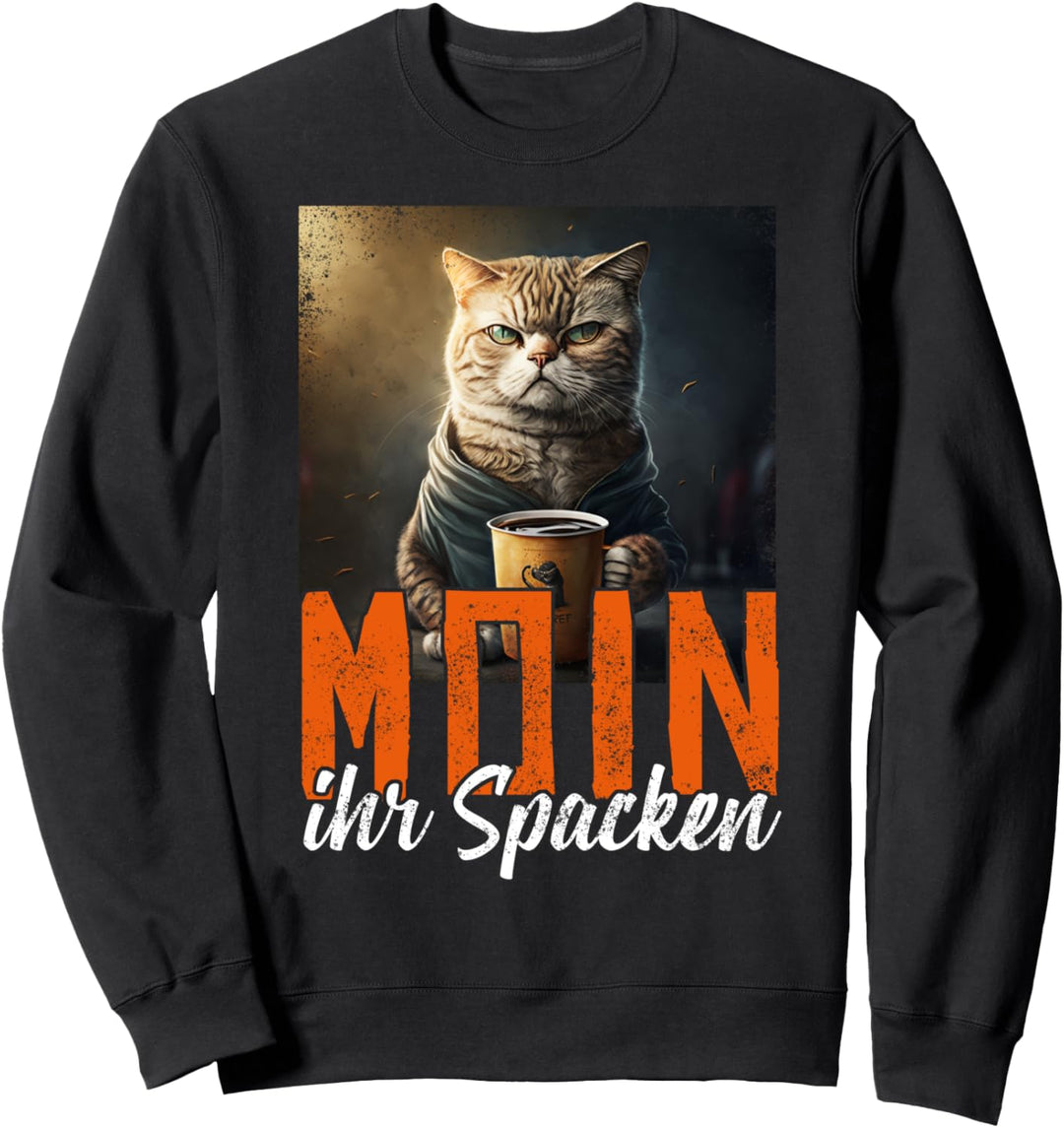 Moin ihr Spacken Guten Morgen Katze Plattdeutsch Norden Sweatshirt
