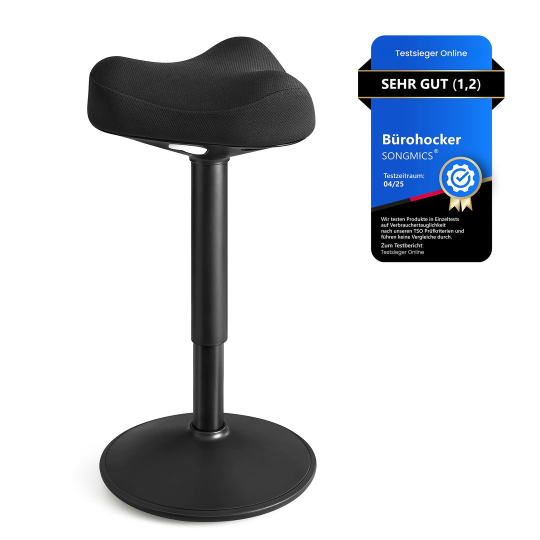 SONGMICS Hocker, Stehhocker um 360° neigbar, Schreibtischstuhl, höhenverstellbar 58-83 cm, grosser S