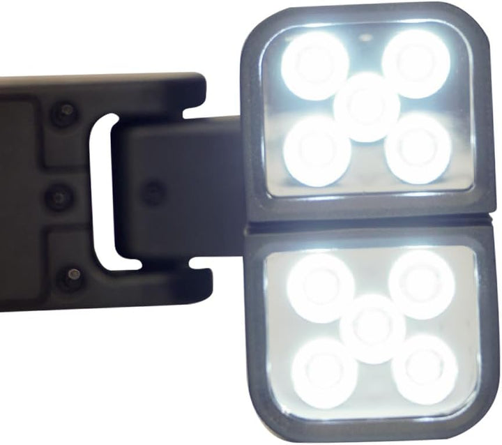 SANTOS universal BBQ Grilllampe - Grillflächenbeleuchtung - 2 separat schwenkbare LED Leuchtköpfe -